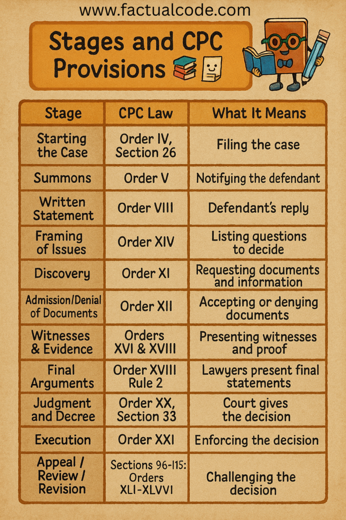 Civil Suit Stages